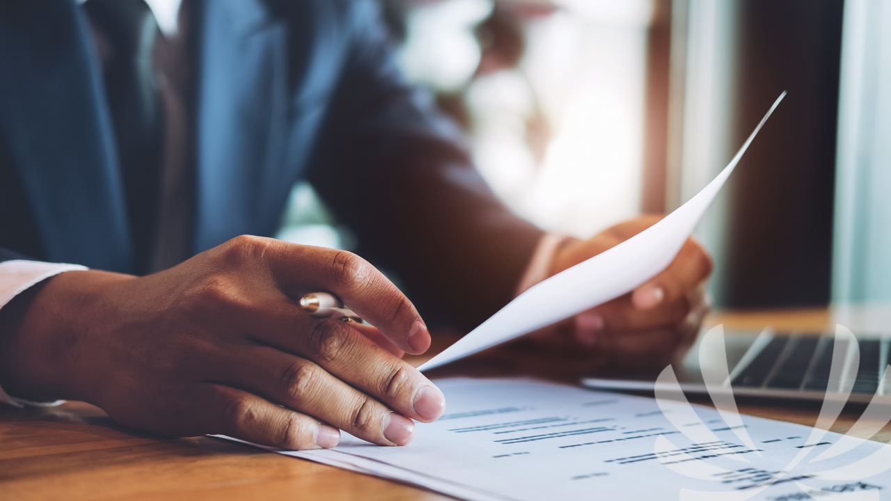 Professional reviewing resume or career documents
