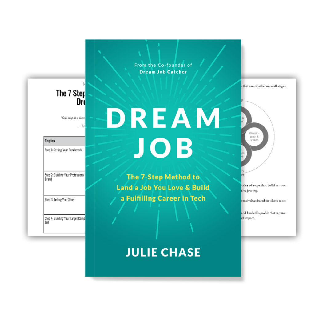 Dream Job book cover with career coaching worksheet pages
